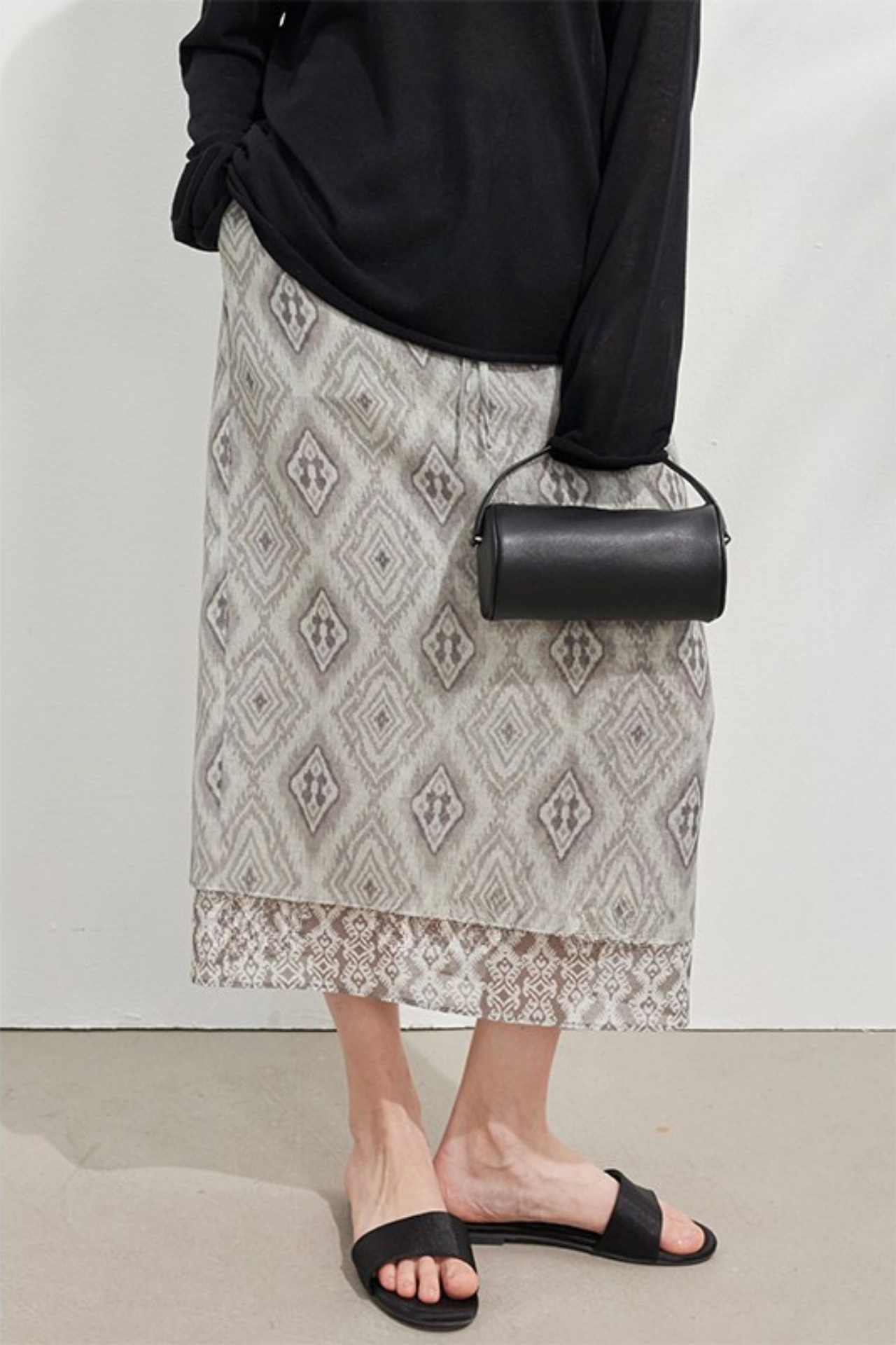 グレープリントレイヤードスカート　B4746