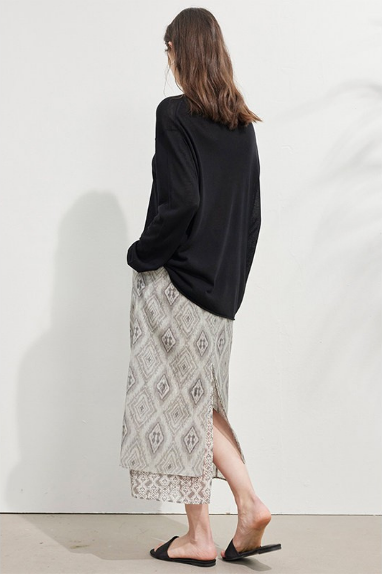 グレープリントレイヤードスカート　B4746