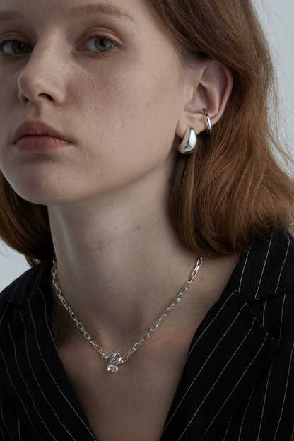 S925 極簡耳骨夾、穿孔耳環、頸鍊 B4228