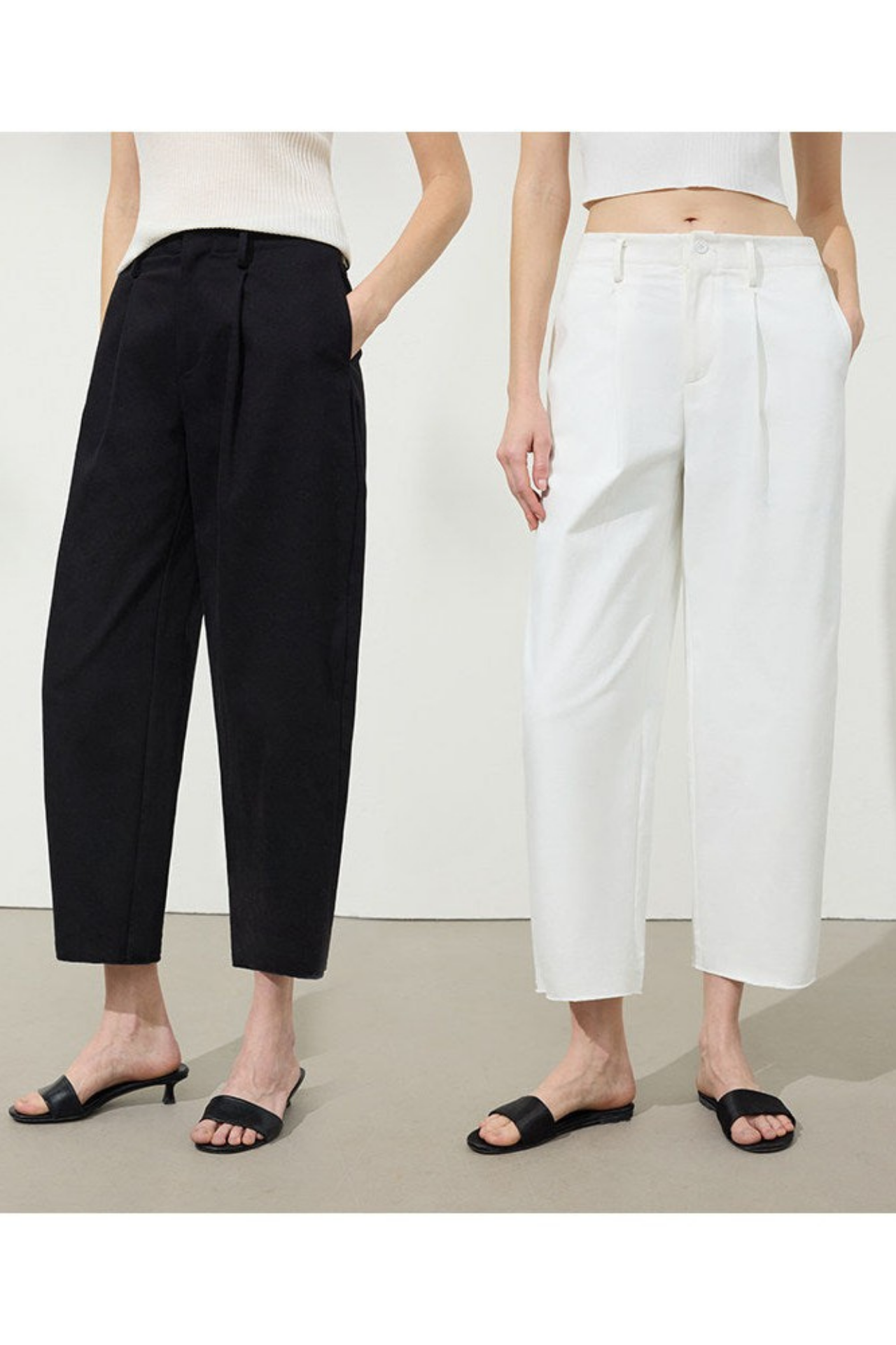 Minimal Tapered Slim Fit Cropped Pants B4748
