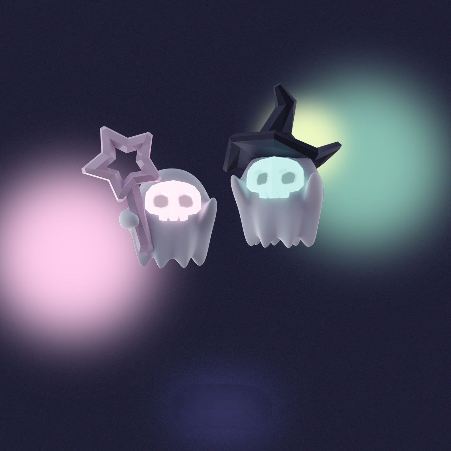Magic Little Ghost Polygon Earrings B1873