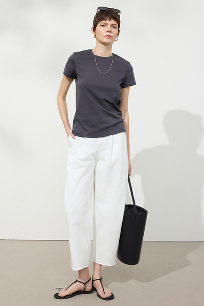 Minimal Tapered Slim Fit Cropped Pants B4748