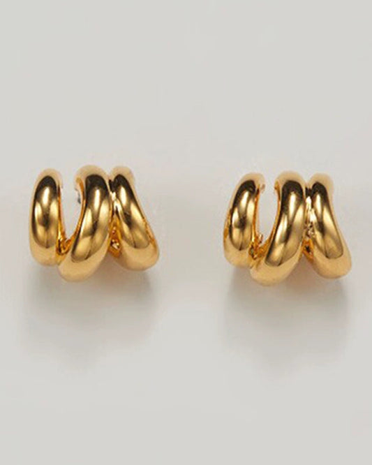 S925 Spiral Pattern Cool Minimal Earrings B3668
