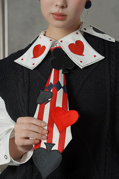 レッドストライプトランプネクタイ　B4580