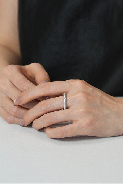 S925サテンブラッシュドオープンリング　B4718