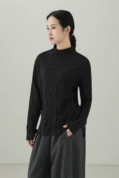 テンセルウールシワ加工Tシャツ　B4525