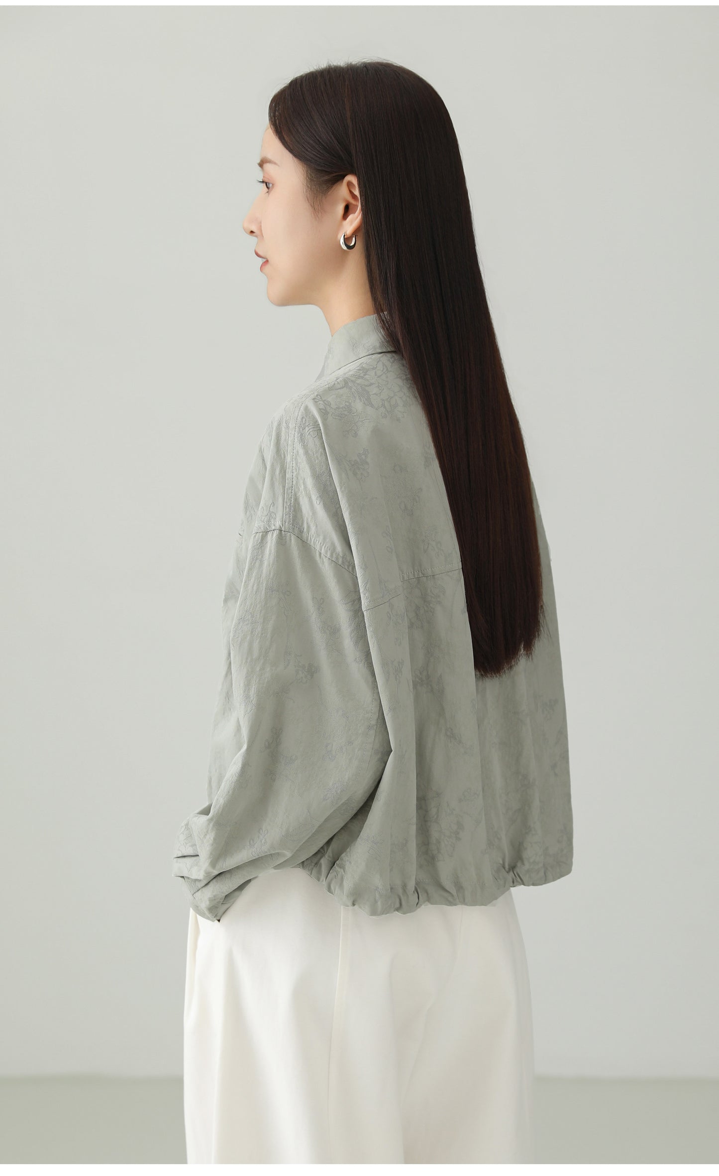 藝術提花短襯衫 B4706