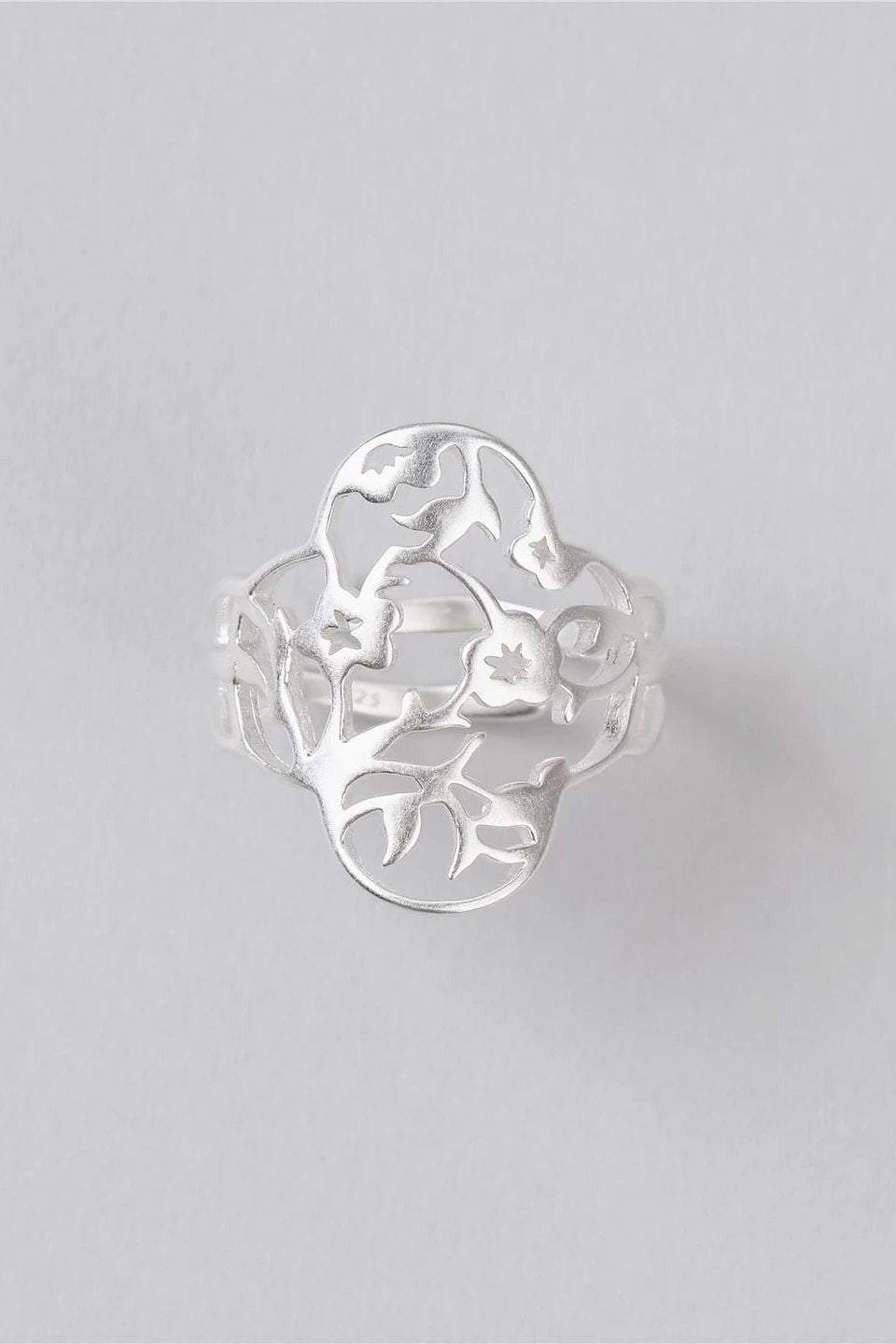 S925ベゴニアウィンドウビューオープンリング　B4561