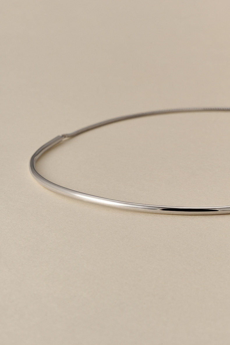 S925カーブラインミニマルチョーカーネックレス　B4722