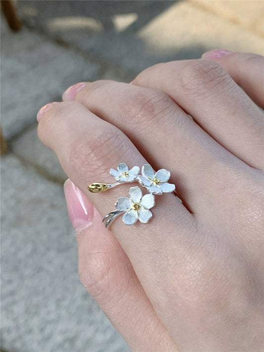 S925 Star Flower Open Ring B2888