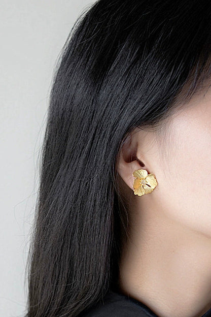 S925花牡丹耳環 B4263