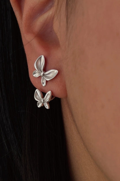 S925ダブルバタフライスタッドピアス　B4294