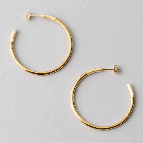 S925 Large Earrings/Minimalist Ear Cuff B4132