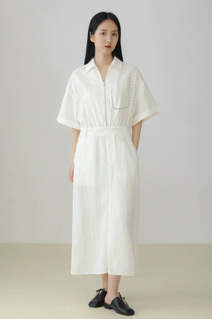 テンセルキュプラシャツワンピース　B3963