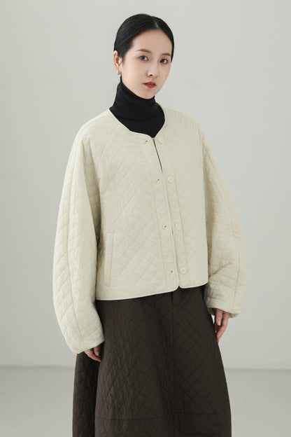 ウールキルティングショートコート　B4532