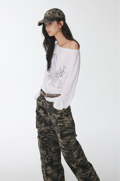 Rivet Camouflage Baseball Cap B4391