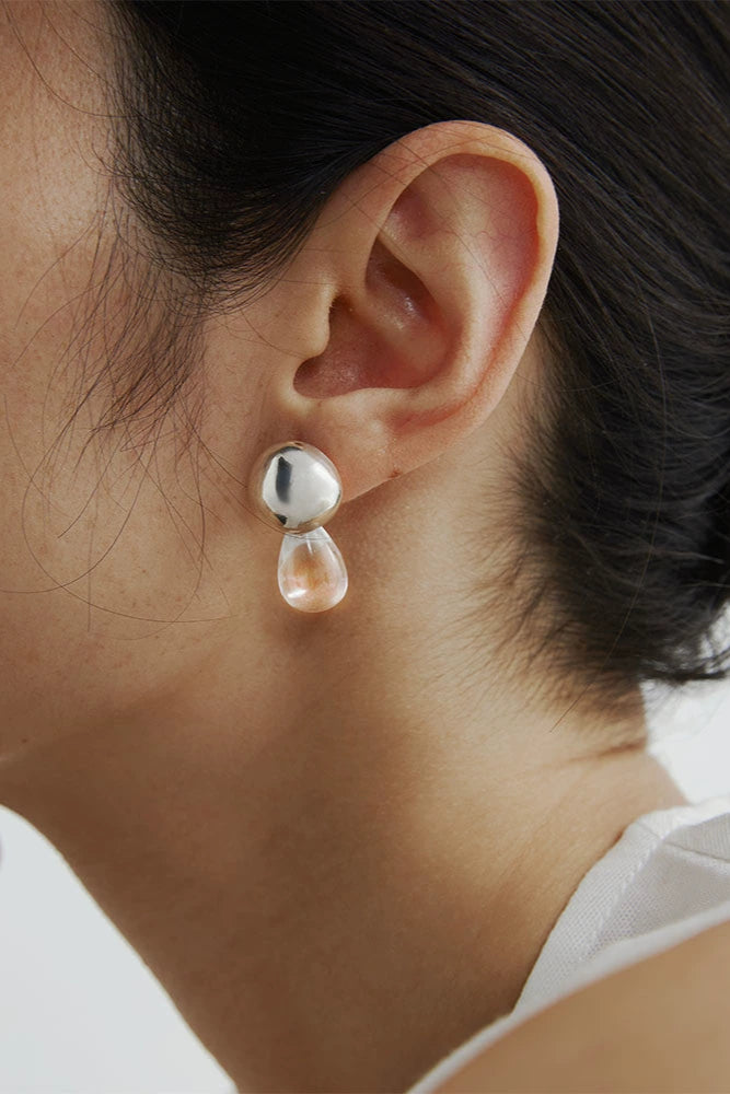 S925ウオータードロップクリスタルピアス　B4247