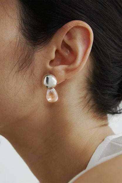 S925ウオータードロップクリスタルピアス　B4247