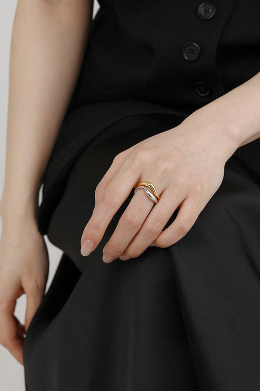 S925シンプルフレンチオープンリング　B4721