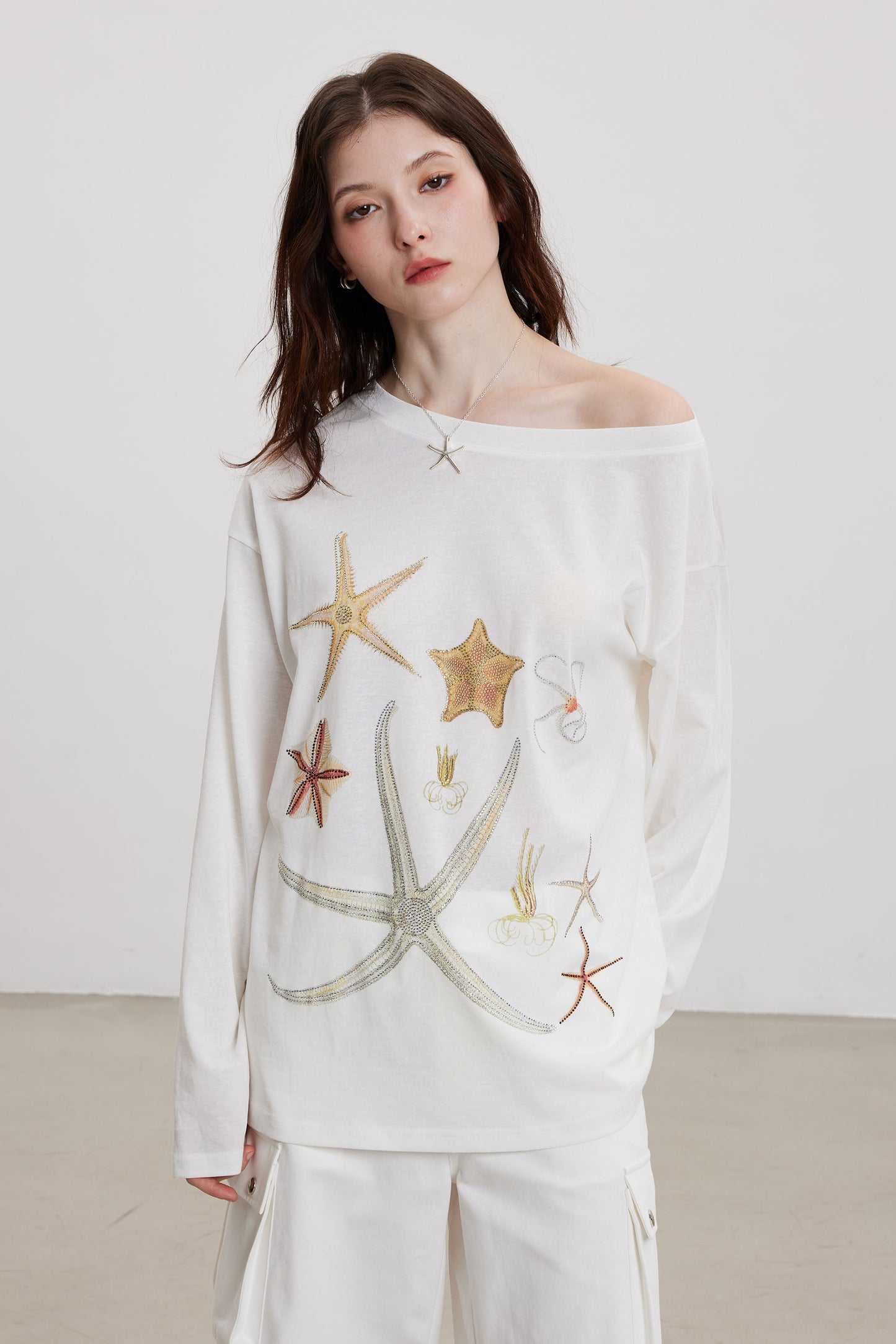 幸運海星露肩 T 卹 B3809