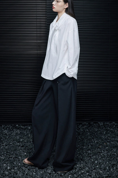 ブラックダブルブレストワイドパンツ　B4358