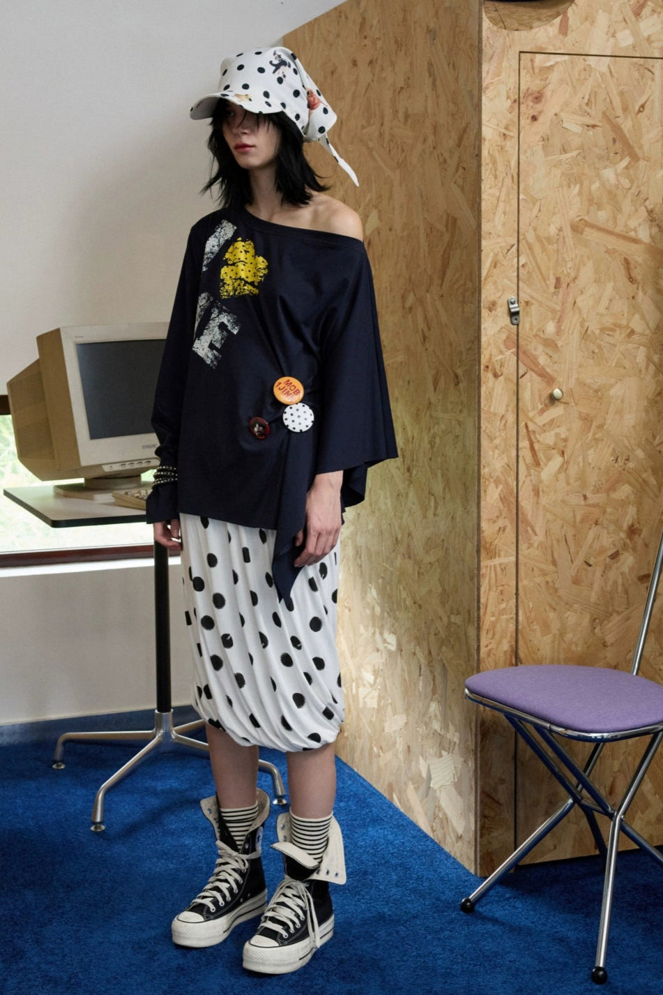 Special Knot 3D Flower Bud Midi Skirt B4324