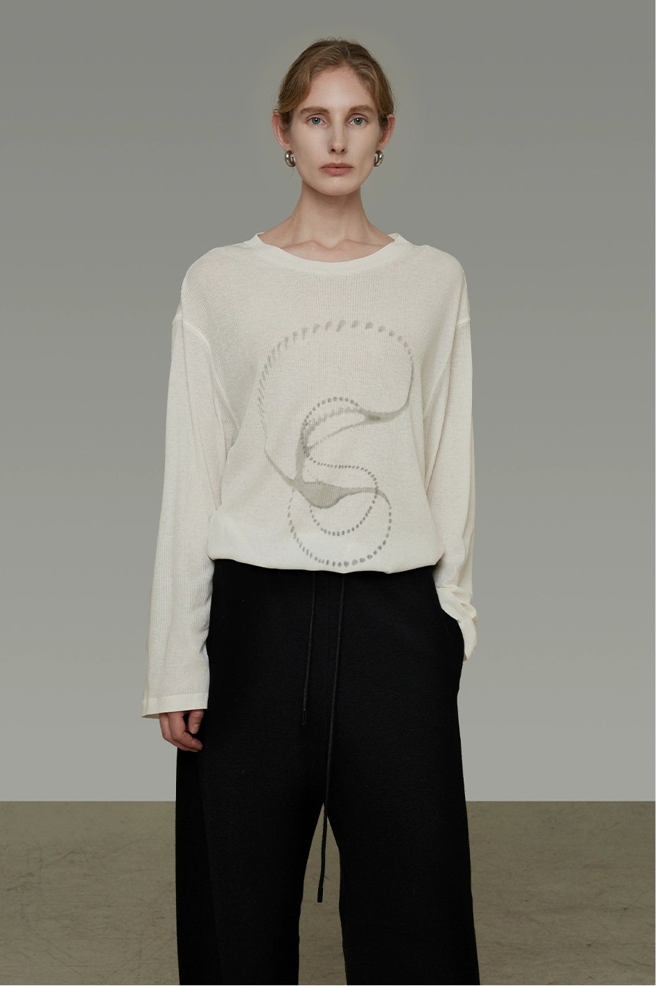 White Relaxed Loose T-shirt B4445