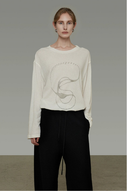 White Relaxed Loose T-shirt B4445