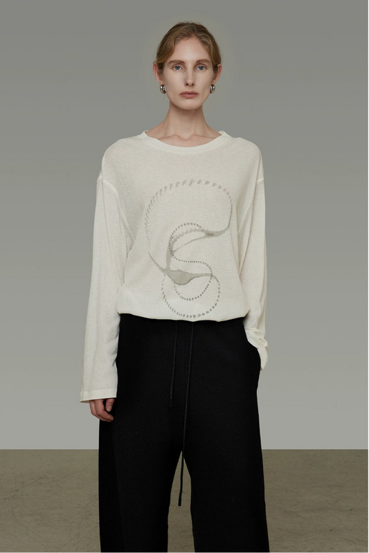 ホワイトリラックスルーズTシャツ　B4445