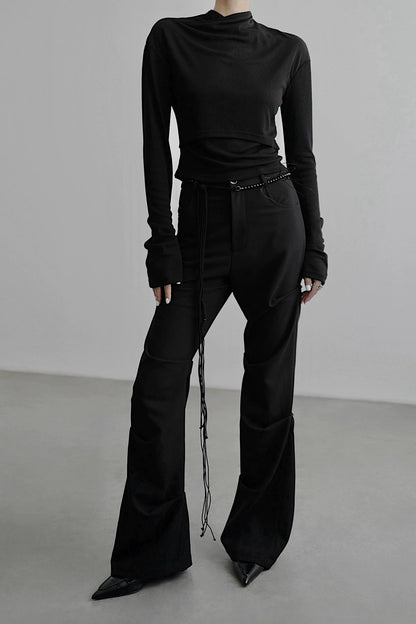 Pleated tapered pants B4349