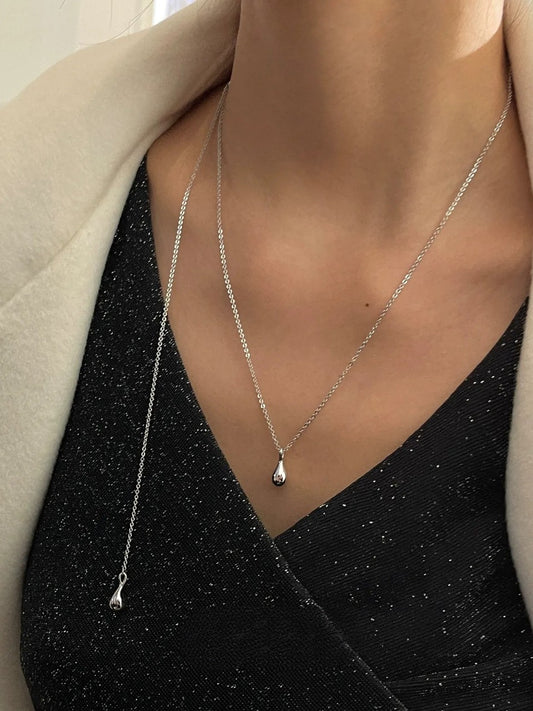 Water drop Y-shaped chain long necklace B2510