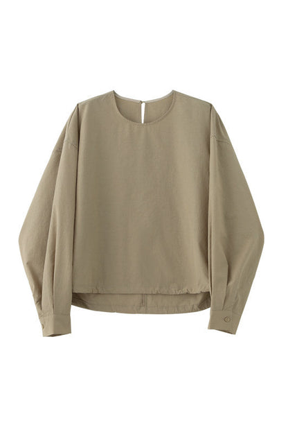 ミニマルクルーネックプルオーバーシャツ　B4729