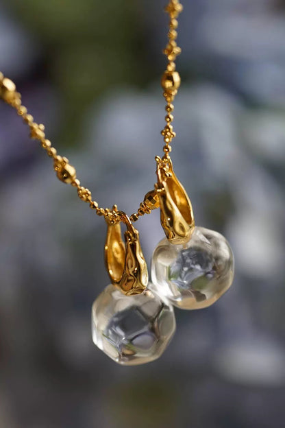 S925 天然白水晶 7A 級耳環 B4384