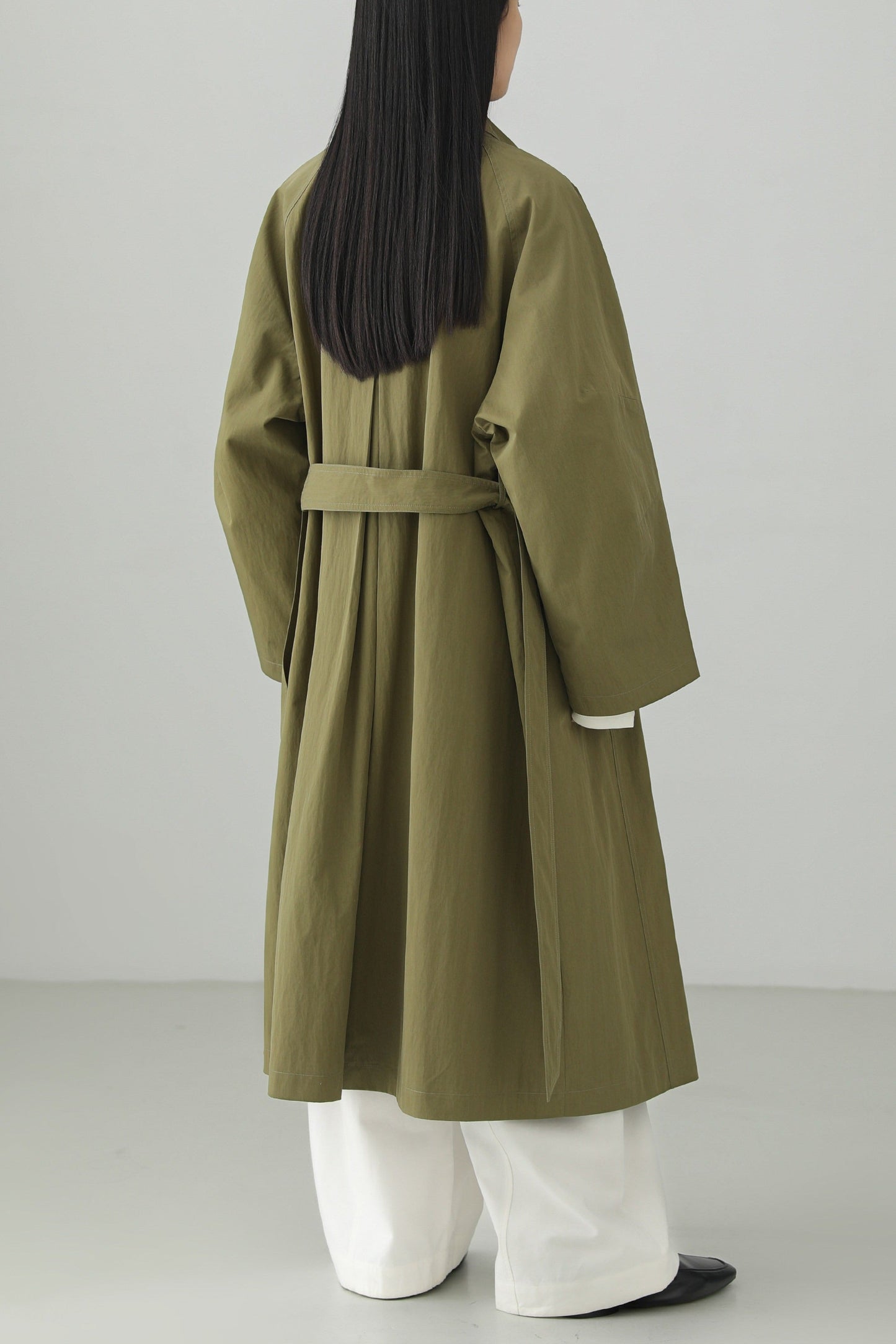 Cotton nylon washed trench coat B4654