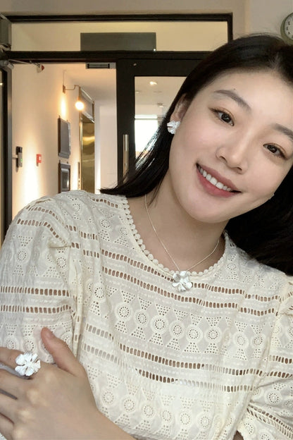 S925花牡丹耳環 B4263