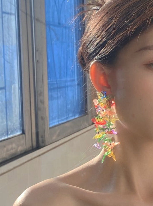 [Immediate delivery/Limited to Japan] Beaded bouquet earrings B1046