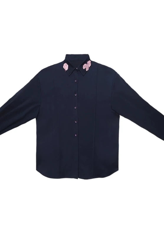 ピンクドラゴン刺繡レトロシャツジャケット　B2703