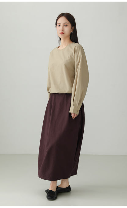 ミニマルクルーネックプルオーバーシャツ　B4729