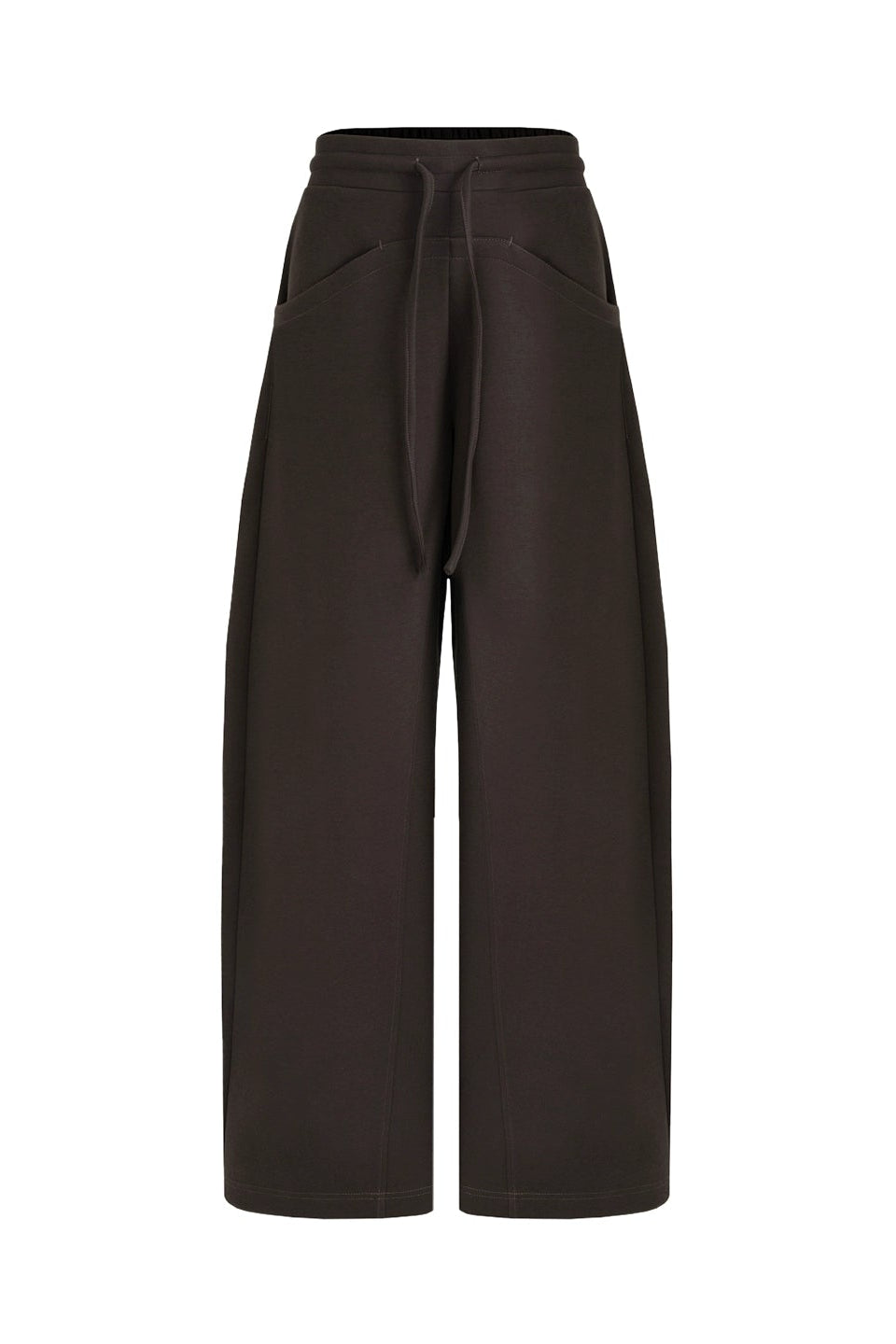 ダークブラウンドローストリングワイドパンツ　B4444