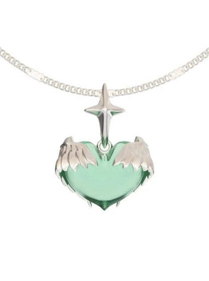 Angel love wing polygon necklace B2771