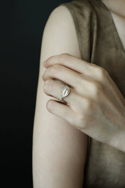 S925ヴィンテージウーブンハイエンドオープンリング　B4151