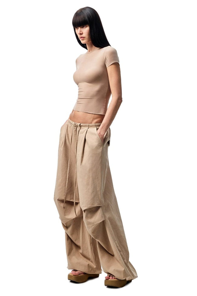 ヴィンテージダメージウオッシュ立体プリーツカーゴパンツ　B3943