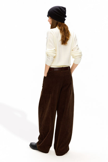 Off-white half-zip stand-collar knit top B5015