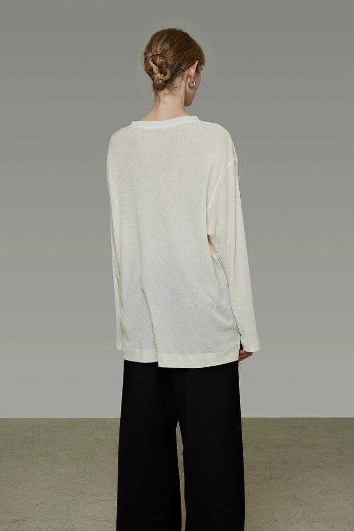 White Relaxed Loose T-shirt B4445