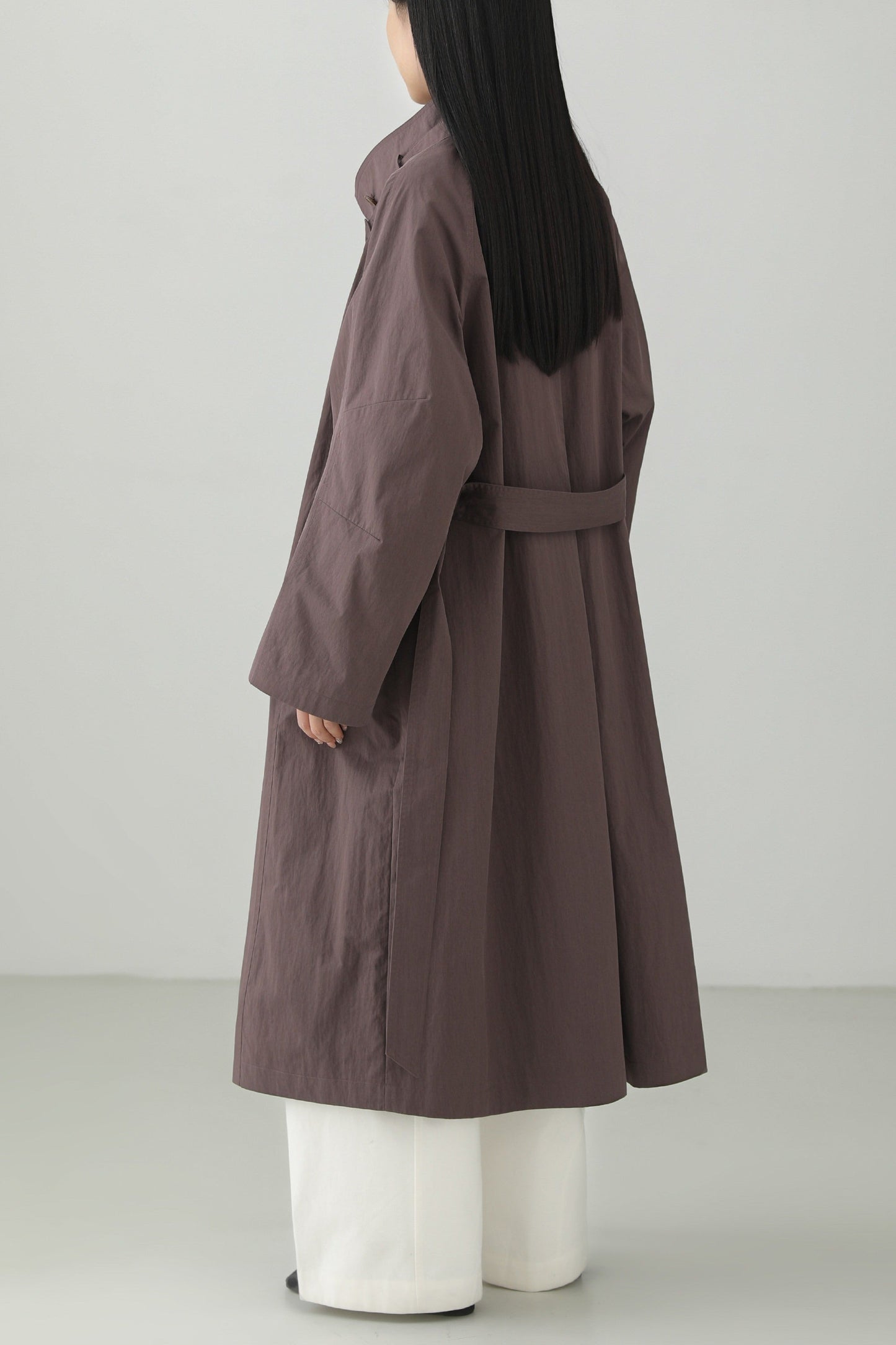 Cotton nylon washed trench coat B4654