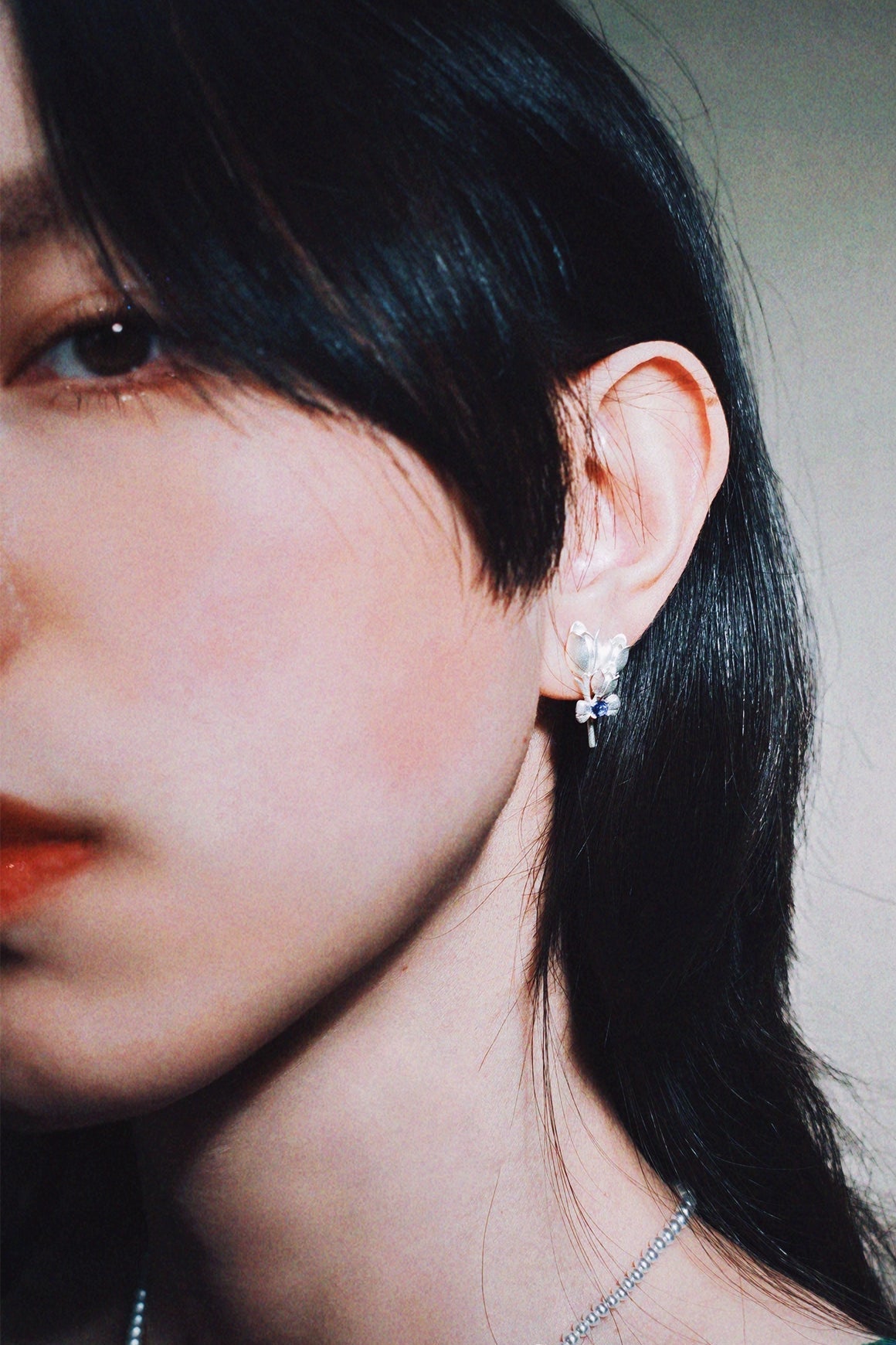 鬱金香絲帶S925耳環 B4470