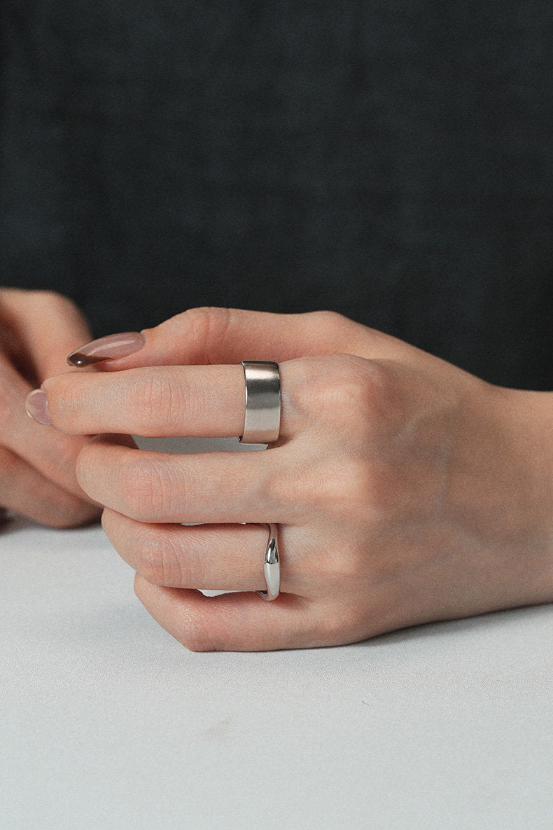 S925プレーンサークルマットオープンリング　B4720