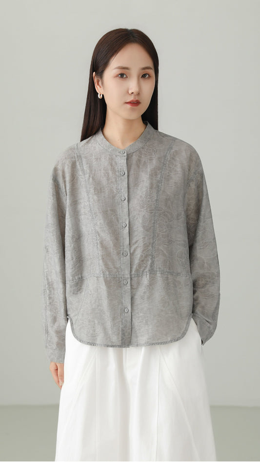 プレミアムリヨセルジャカードライトアウターシャツ　B4725