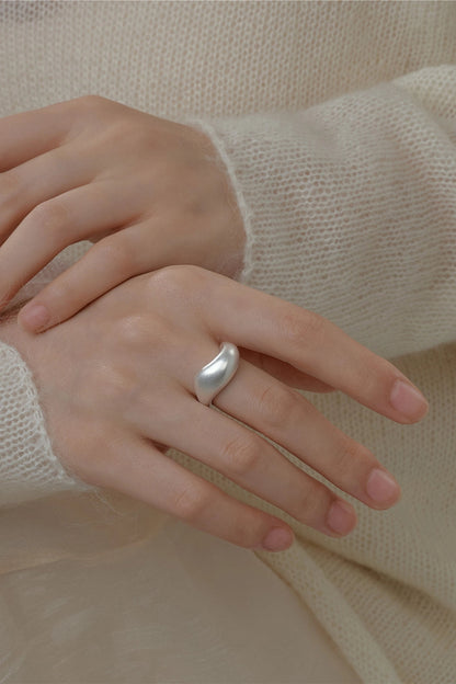 S925 幾何金銀開口戒指 B4520