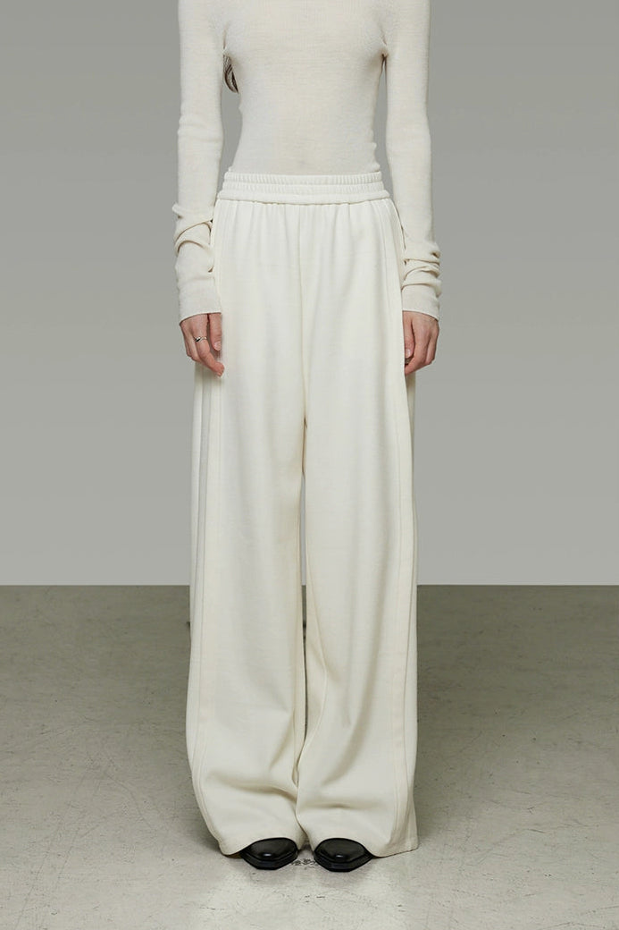 Elastic waist versatile wide pants B4487